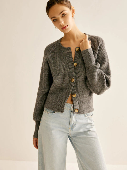 Cardigan en Maille | Gris | Doux et Coupe Décontractée