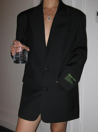 Blazer à coupe oversize avec revers classiques pour femmes | Idéal pour le bureau ou les sorties