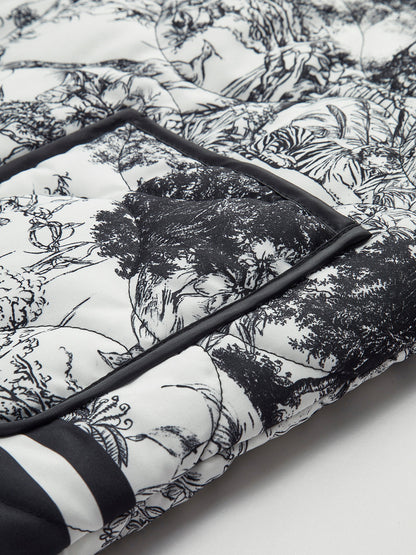 Veste Légère à Imprimé Graphique avec Poches Avant pour Femmes | Idéale pour le Printemps et l’Automne