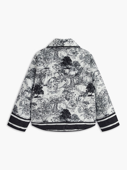 Veste Légère à Imprimé Graphique avec Poches Avant pour Femmes | Idéale pour le Printemps et l’Automne