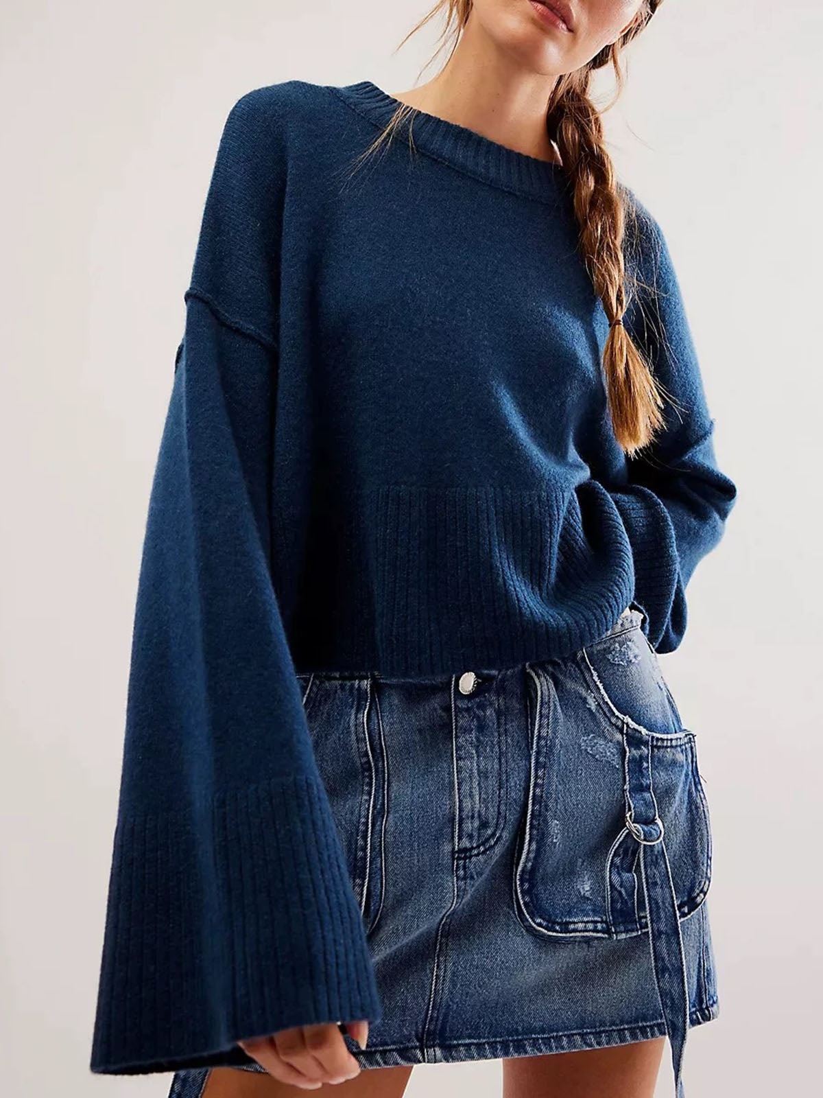 Pull À Manches Longues Avec Col Rond Pour Femme | Idéal Pour Usage Quotidien