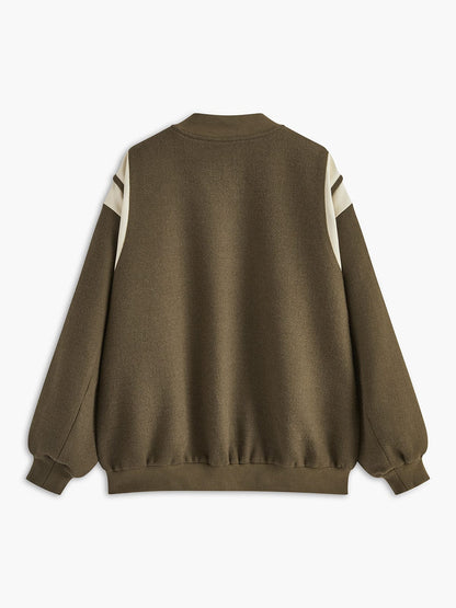 Veste College Oversize À Manches Contrastées pour Femme | Idéale pour Un Style Décontracté