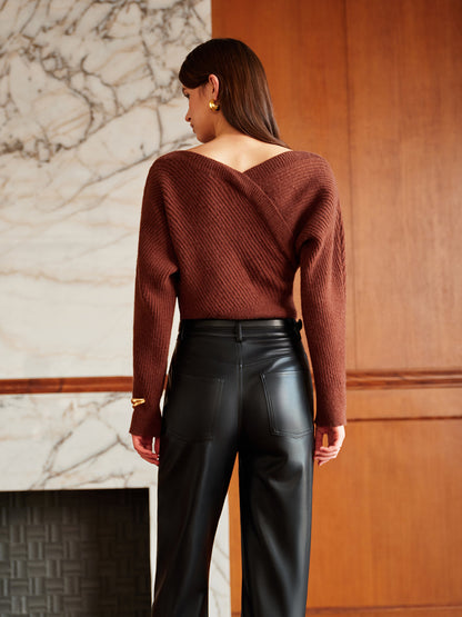 Pull Asymétrique Avec Détail Criss-Cross Pour Femmes | Idéal Pour Le Quotidien