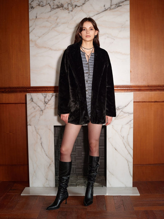 Veste Longue À Motif Uni pour Femme | Idéale pour L’Hiver