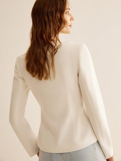 Blazer À Col En V Avec Coupe Ajustée Pour Femmes | Idéal Pour Le Bureau Et Les Occasions Formelles