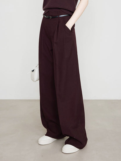 Pantalon Chino Bordeaux à Taille Haute pour Femme | Idéal pour le Travail ou les Sorties