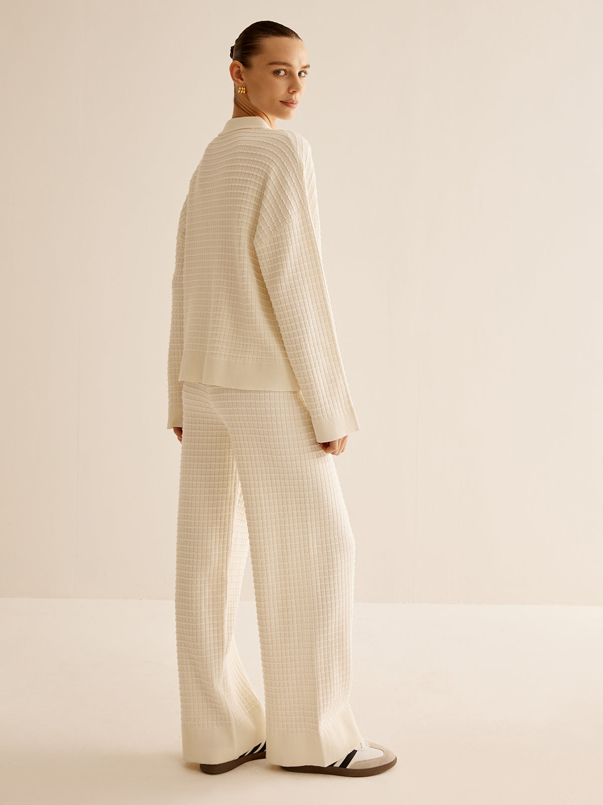 Ensemble Deux Pièces avec Texture Gaufrée pour Femme | Idéal pour les Journées Détente