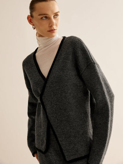 Ensemble Deux Pièces en Maille avec Cardigan Cache-Cœur pour Femme | Idéal pour le Bureau