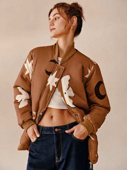 Veste Bomber Oversize À Motifs pour Femme | Idéale pour Un Look Décontracté