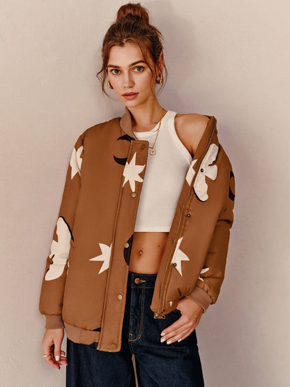 Veste Bomber Oversize À Motifs pour Femme | Idéale pour Un Look Décontracté