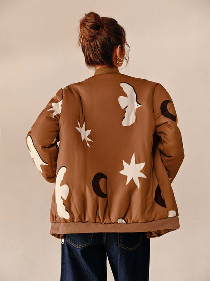 Veste Bomber Oversize À Motifs pour Femme | Idéale pour Un Look Décontracté