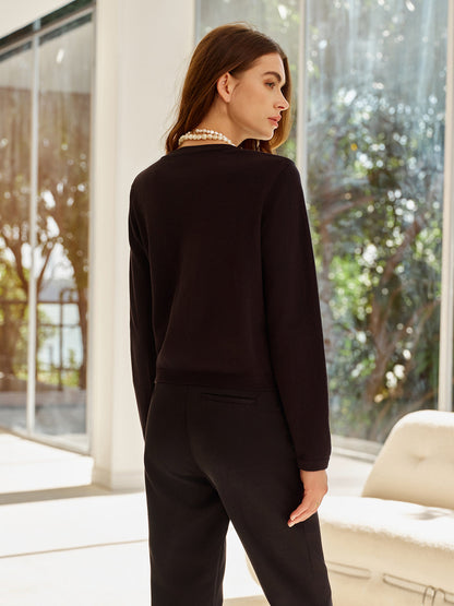 Cardigan À Coupe Droite Avec Boutons Décoratifs Pour Femme | Idéal Pour La Mi-Saison Et Le Bureau
