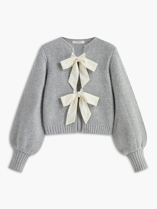 Cardigan Gris À Manches Bouffantes Pour Femmes | Idéal Pour Superposition