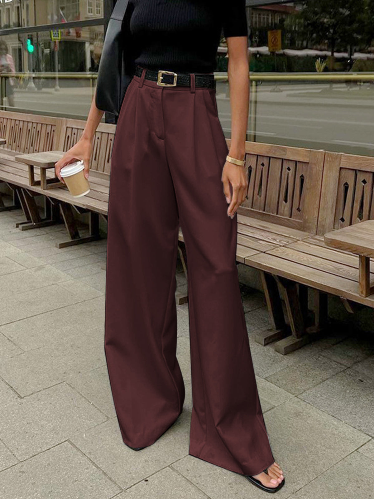 Pantalon à Coupe Classique et Taille Régulière pour Femme | Idéal pour le Bureau et les Loisirs