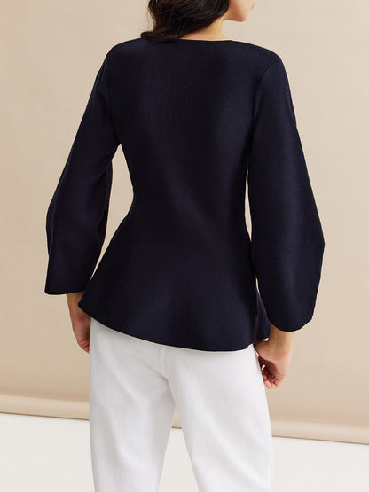 Blouse Portefeuille à Manches Bouffantes pour Femmes | Idéal pour Usage Quotidien et Occasions
