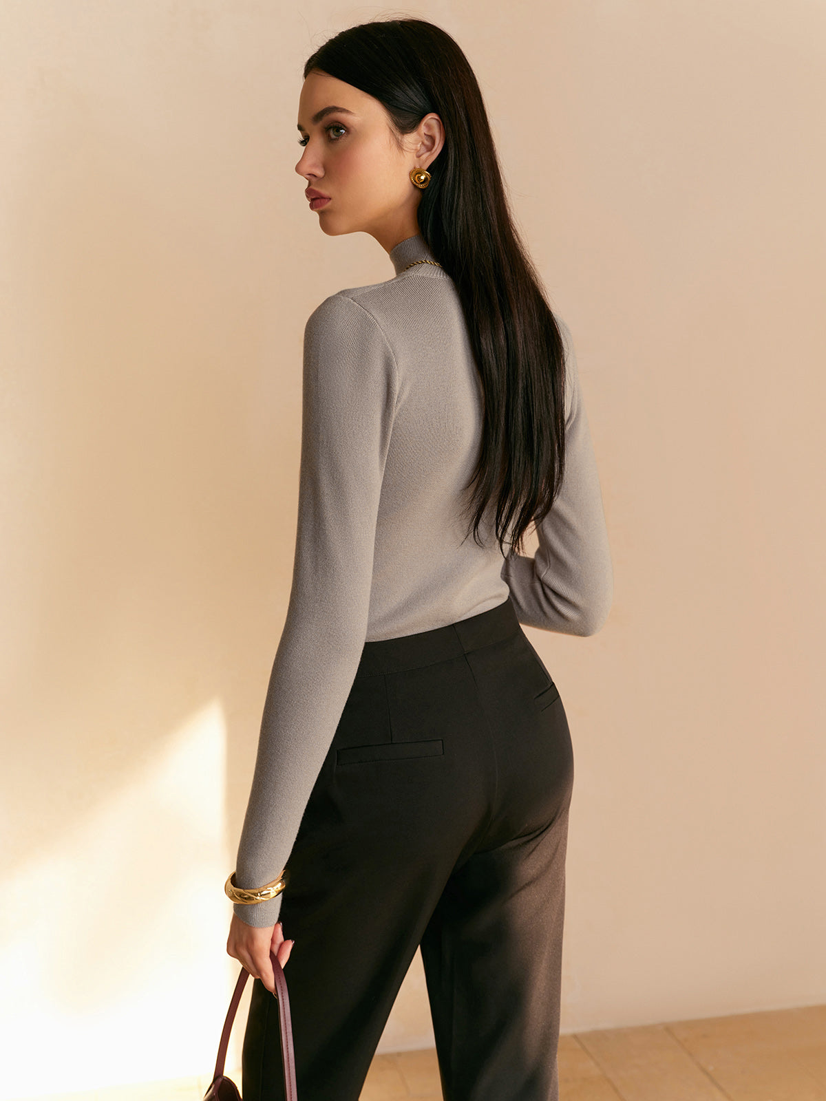 Top À Col Montant Avec Coupe Décontractée Pour Femme | Idéal Pour Le Printemps
