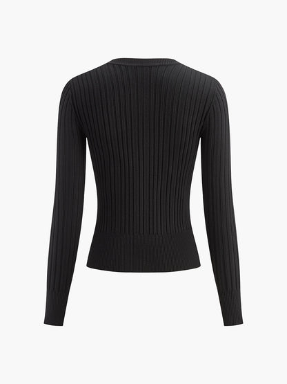 Cardigan Ajusté Avec Fermetures Métalliques Pour Femmes | Idéal Pour Superposition