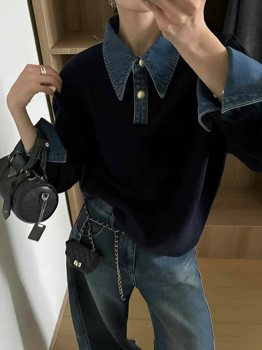 Pull-over 2-en-1 avec Panneau à Revers pour Femme | Idéal pour Usage Quotidien et Bureau