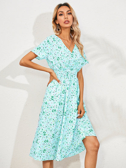 Robe à Fleurs avec Manches Bouffantes pour Femme | Idéale pour les Occasions Estivales