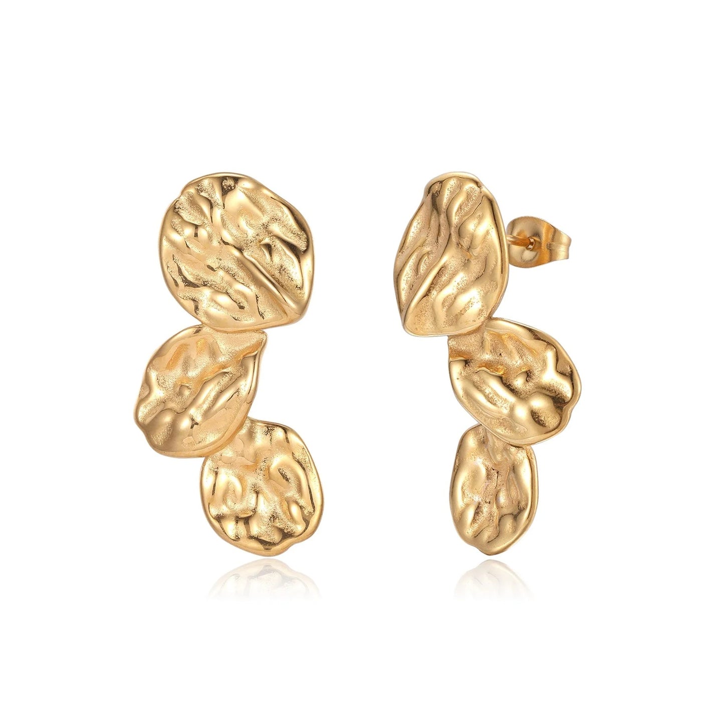 Boucles d’Oreilles Métalliques Sculptées pour Femme | Idéales pour Tenues Habillées ou Décontractées