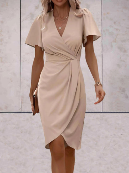 Robe Portefeuille Avec Col En V Pour Femme | Idéale Pour Occasions Et Usage Quotidien