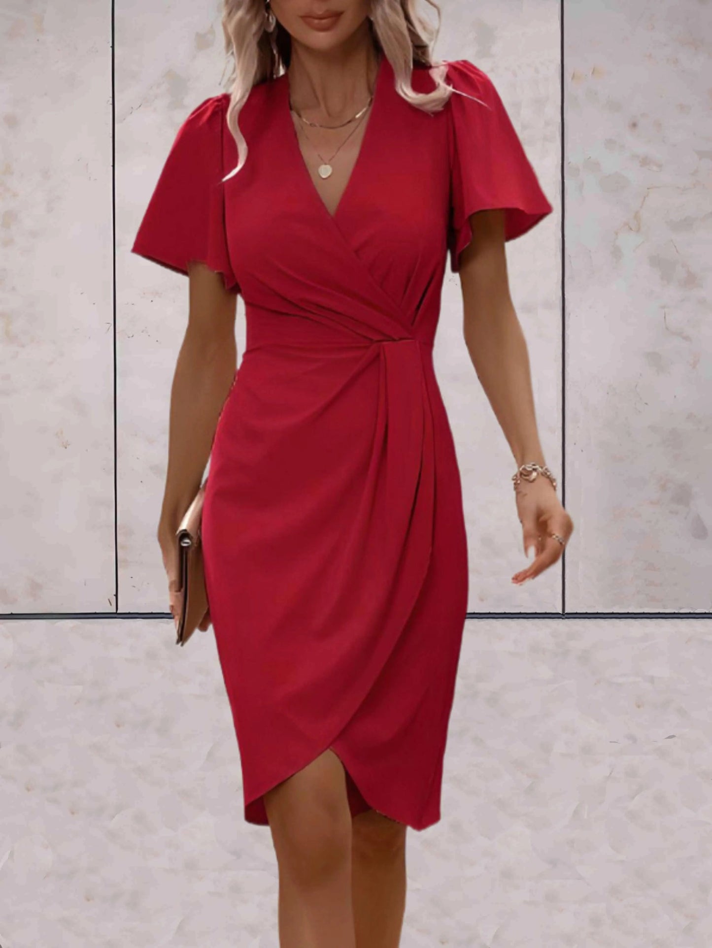 Robe Portefeuille Avec Col En V Pour Femme | Idéale Pour Occasions Et Usage Quotidien