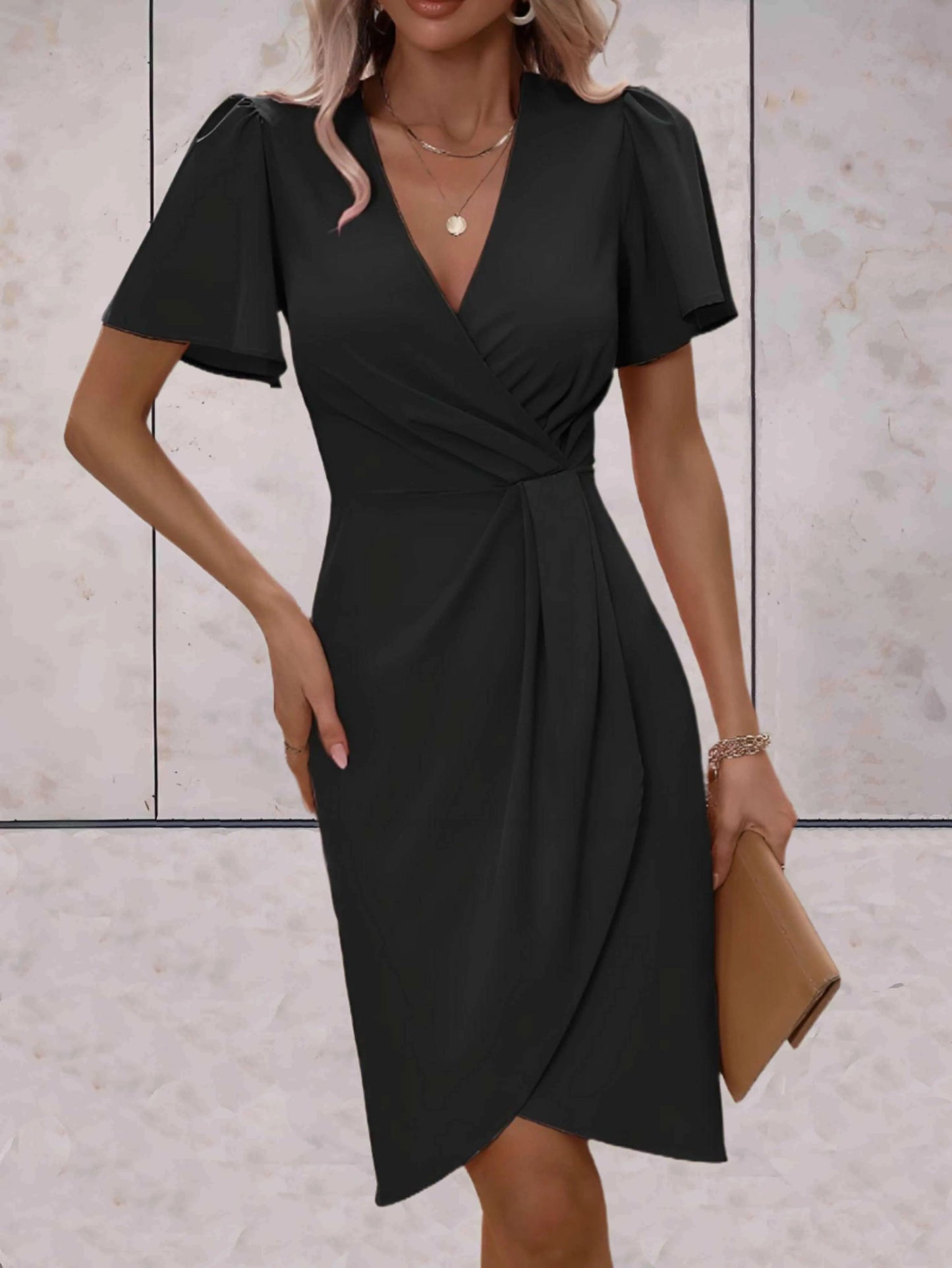 Robe Portefeuille Avec Col En V Pour Femme | Idéale Pour Occasions Et Usage Quotidien