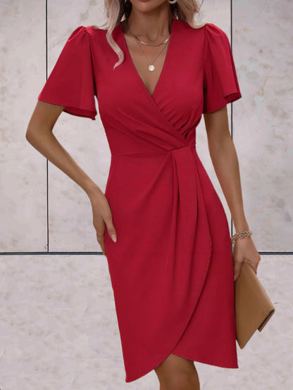 Robe Portefeuille Avec Col En V Pour Femme | Idéale Pour Occasions Et Usage Quotidien