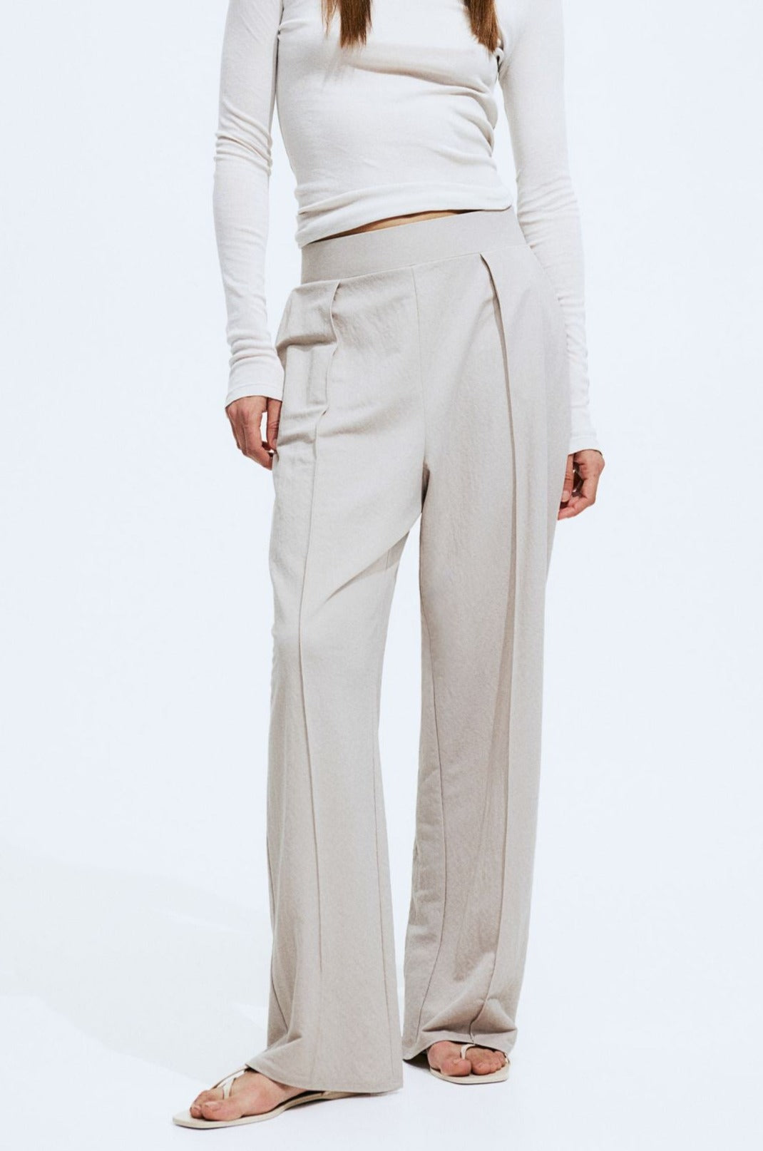Pantalon Large Avec Plis À Taille Standard Pour Femmes | Idéal Pour Un Usage Quotidien