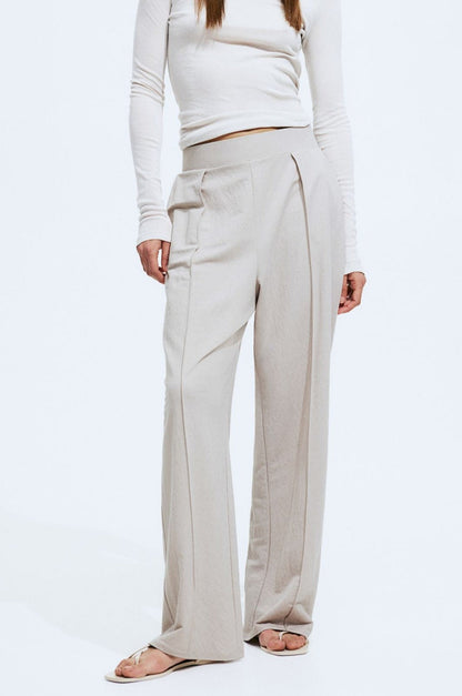 Pantalon Large Avec Plis À Taille Standard Pour Femmes | Idéal Pour Un Usage Quotidien