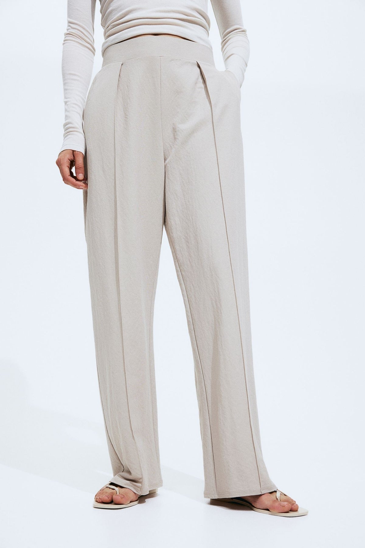 Pantalon Large Avec Plis À Taille Standard Pour Femmes | Idéal Pour Un Usage Quotidien