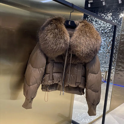 Doudoune d’Hiver avec Col en Fausse Fourrure et Fermeture Zippée pour Femme | Idéale pour Temps Froid