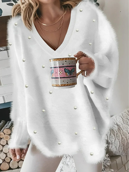 Pull Oversize Avec Détails En Relief Et Coupe Décontractée Pour Femme | Idéal Pour La Saison Fraîche
