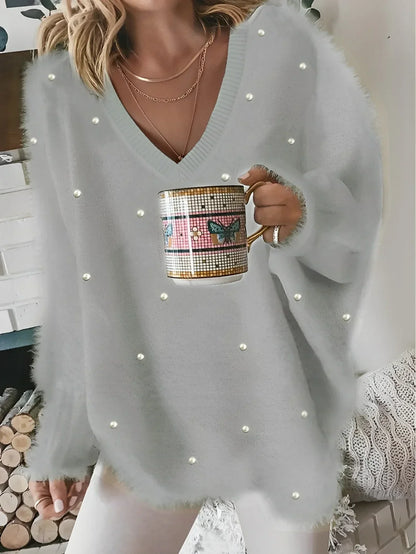 Pull Oversize Avec Détails En Relief Et Coupe Décontractée Pour Femme | Idéal Pour La Saison Fraîche