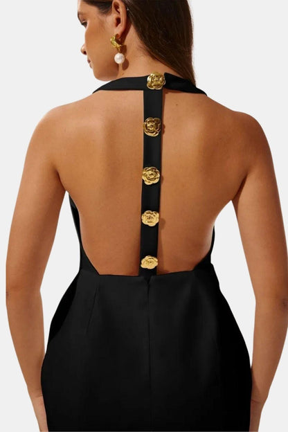 Robe Mini Avec Col Halter Et Dos Ouvert Pour Femme | Idéal Pour Soirées Et Événements