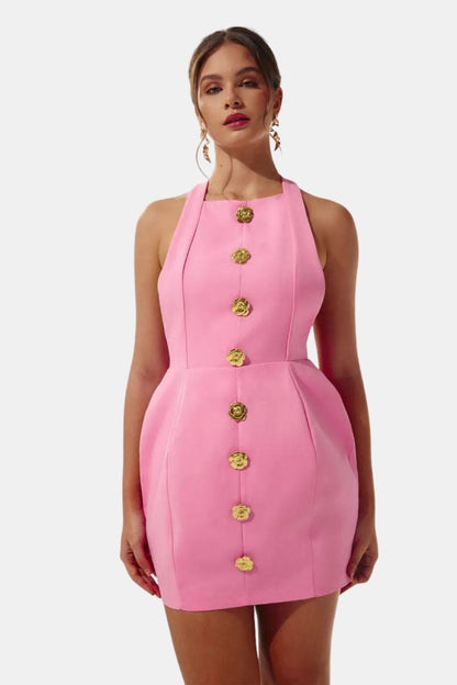 Robe Mini Avec Col Halter Et Dos Ouvert Pour Femme | Idéal Pour Soirées Et Événements