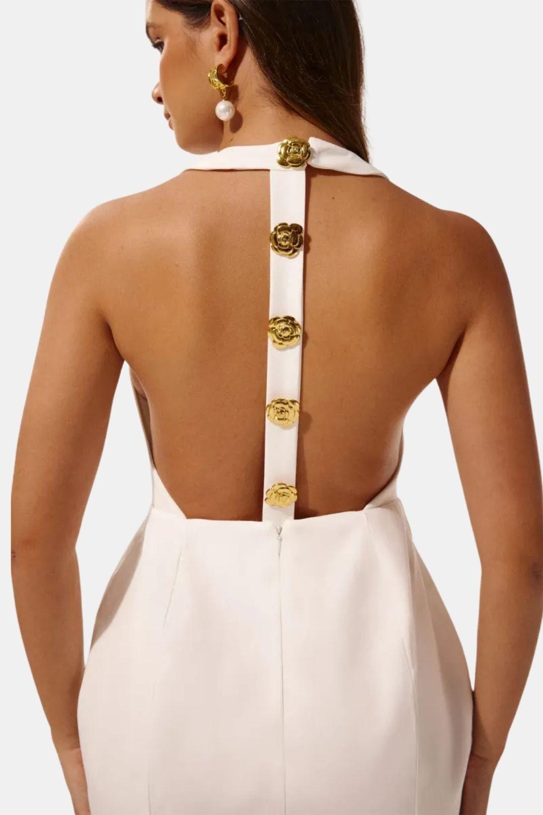 Robe Mini Avec Col Halter Et Dos Ouvert Pour Femme | Idéal Pour Soirées Et Événements