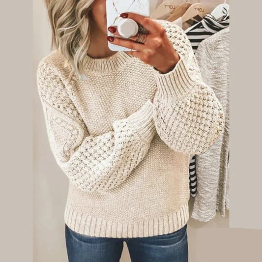 Pull à Manches Longues pour Femme en Matière Synthétique | Idéal pour l’Hiver
