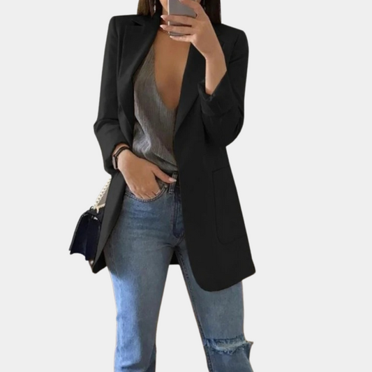 Blazer Long avec Fermeture à Boutons pour Femme | Idéal pour le Bureau ou les Loisirs