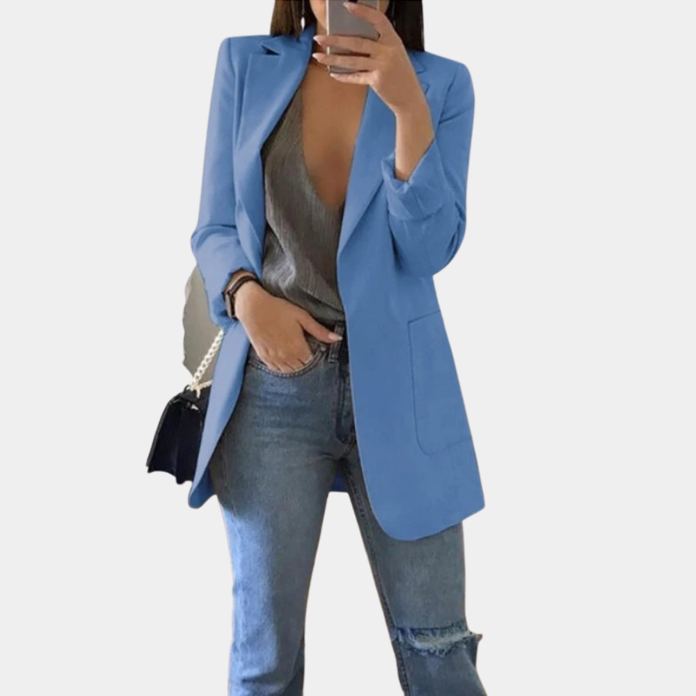 Blazer Long avec Fermeture à Boutons pour Femme | Idéal pour le Bureau ou les Loisirs
