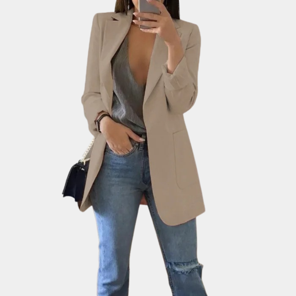 Blazer Long avec Fermeture à Boutons pour Femme | Idéal pour le Bureau ou les Loisirs