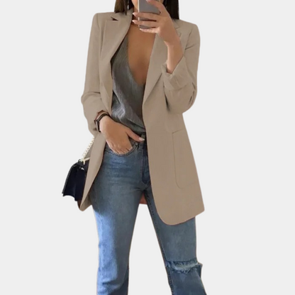 Blazer Long avec Fermeture à Boutons pour Femme | Idéal pour le Bureau ou les Loisirs