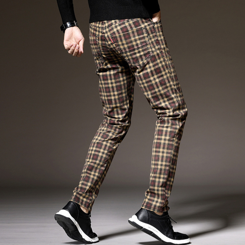 Pantalon À Carreaux avec Coupe Slim Contemporaine pour Adultes | Idéal pour L’Automne