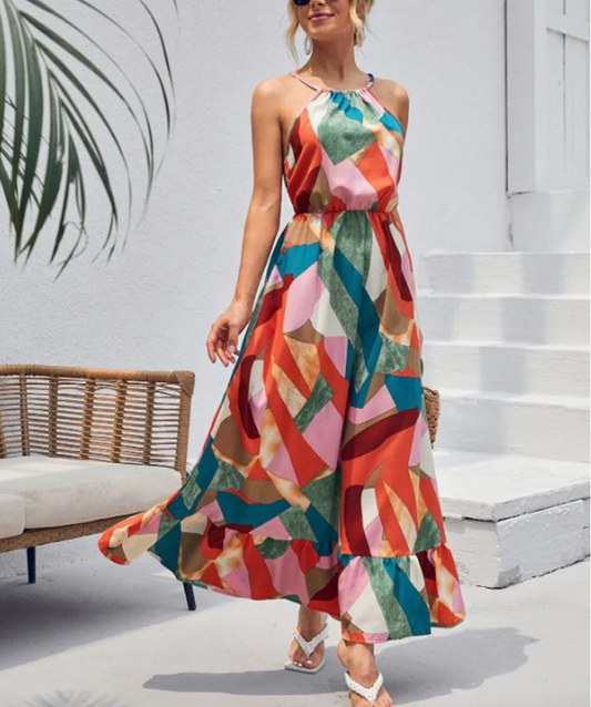 Robe Mi-Longue avec Taille Élastique pour Femmes | Idéale pour l’Été