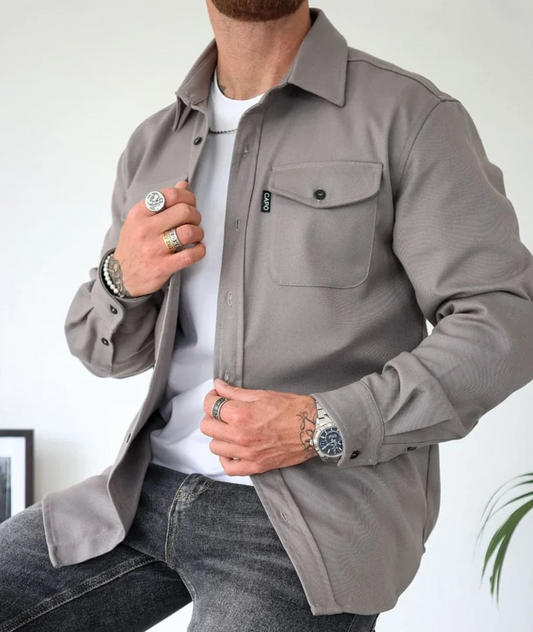 Chemise à manches longues avec coupe droite pour homme | Idéale pour la saison d’automne