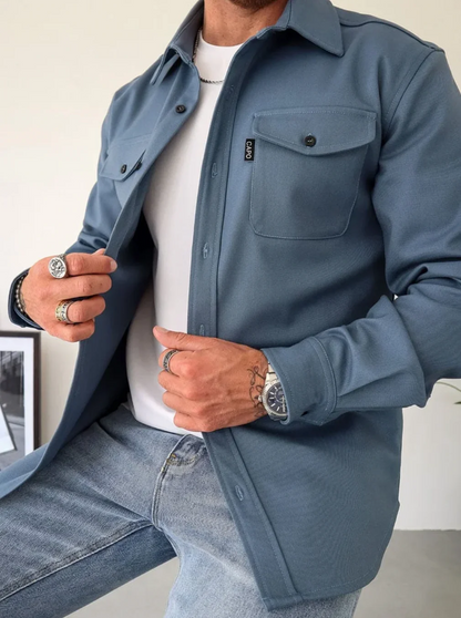 Chemise à manches longues avec coupe droite pour homme | Idéale pour la saison d’automne