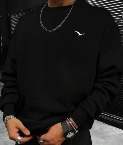 Pull-Over Homme à Col Rond avec Motif Uni | Idéal pour la Mi-Saison