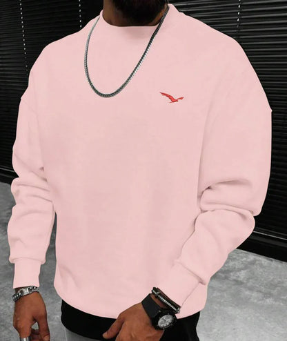 Pull-Over Homme à Col Rond avec Motif Uni | Idéal pour la Mi-Saison