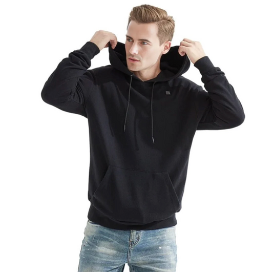 Sweat à Capuche Chauffant avec Commande Intégrée pour Homme | Idéal pour Temps Froid en Extérieur