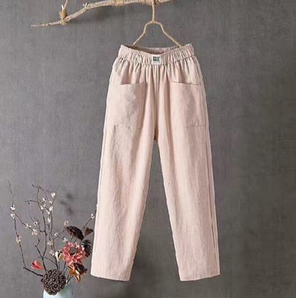 Pantalon Décontracté à Taille Élastique avec Poches pour Femme | Idéal pour les Journées Chaudes